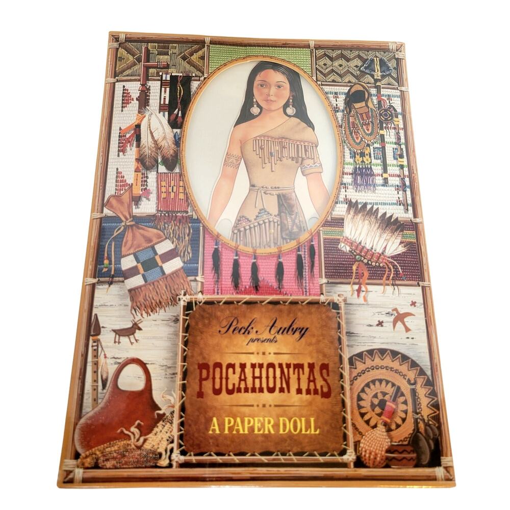 1995 Pocahontas Paper Doll Peck Aubry Vintage Book John Smith Powhatan USA